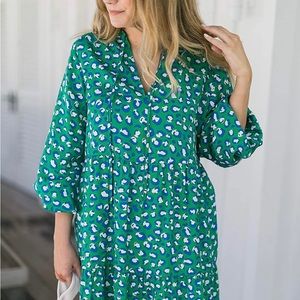 Green Animal Print Swing Dress — Amazon The Drop